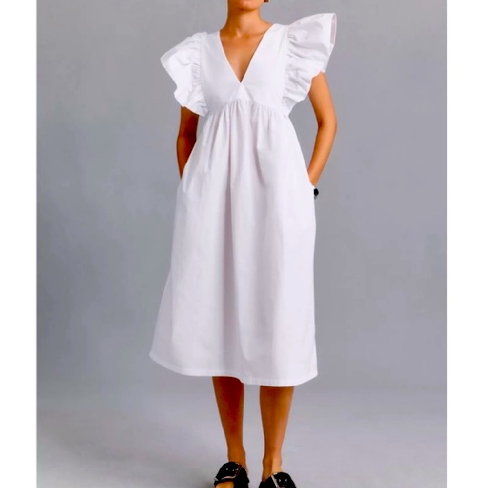 Anthropologie Maeve NWT size M Flutter-Sleeve Babydoll Dress